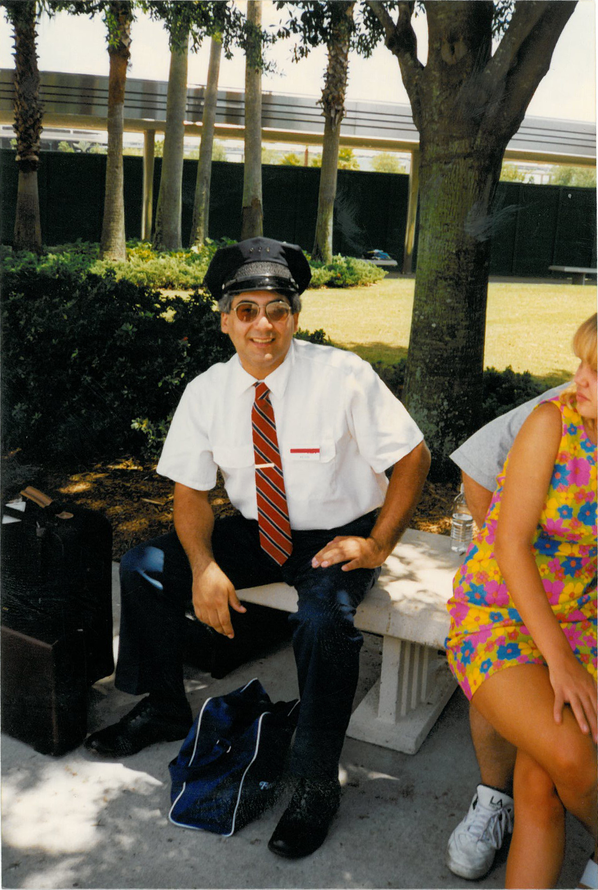 In uniform as the chauffeur on the set of 