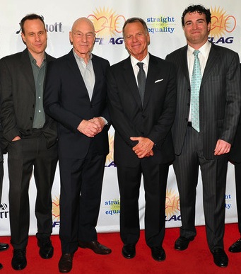 David Permut, Stephen Belber, and Patrick Stewart at the premiere of MATCH