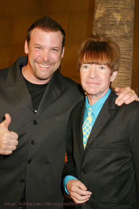 Producer Tommy Perna and Rodney Bingenheimer on the red carpet at the premiere of Mayor of the Sunset Strip