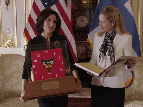 Still of Julia Louis-Dreyfus and Sally Phillips in Veep (2012)
