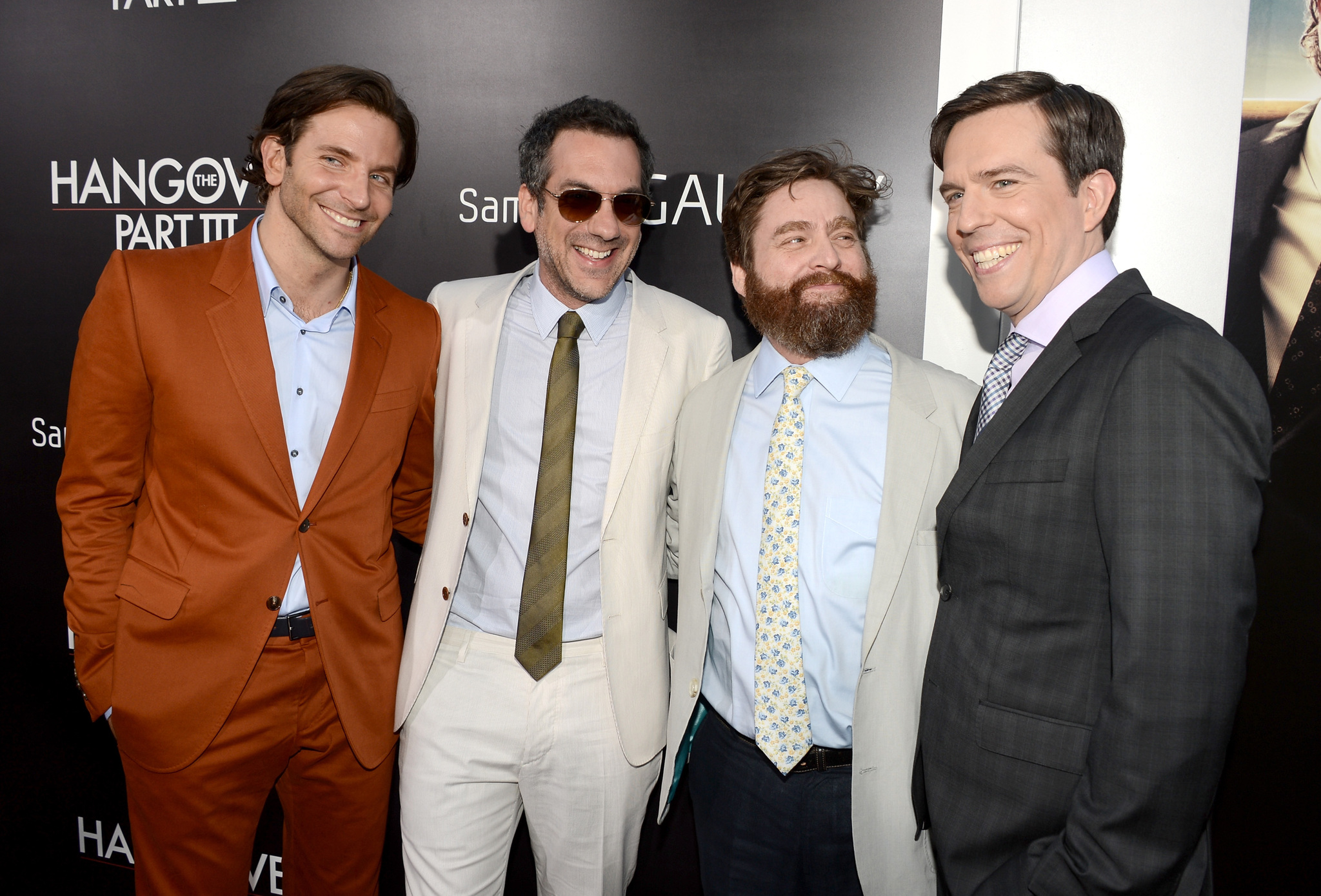 Bradley Cooper, Zach Galifianakis, Todd Phillips and Ed Helms at event of Pagirios 3: velniai zino kur (2013)