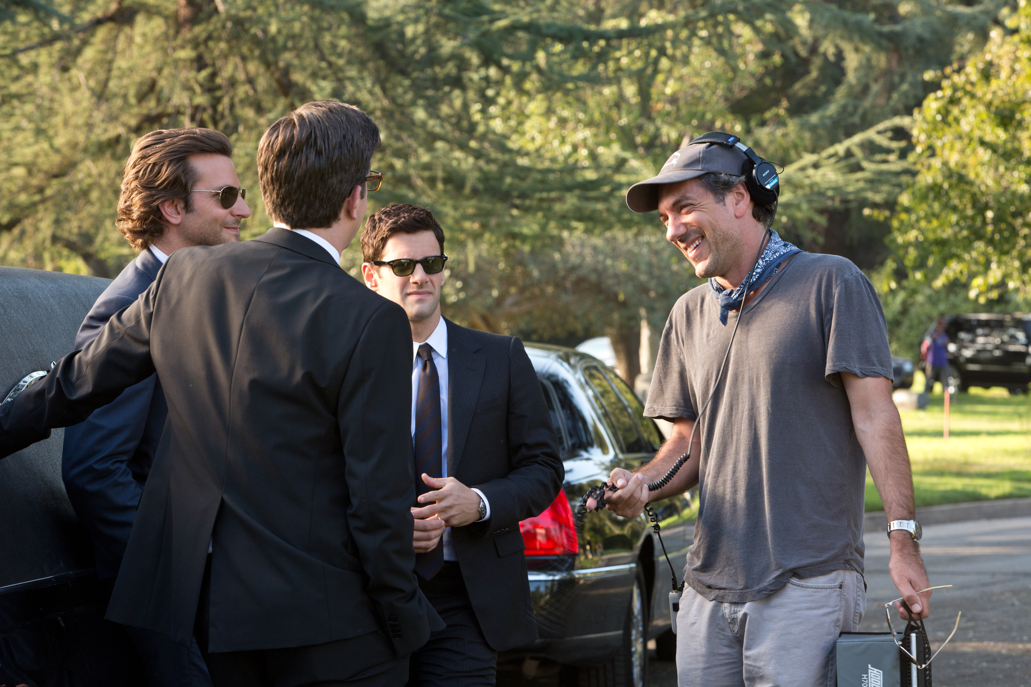 Still of Justin Bartha, Bradley Cooper, Todd Phillips and Ed Helms in Pagirios 3: velniai zino kur (2013)