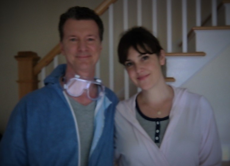 On the set of Nowhere Ever After with Melanie Lynskey.