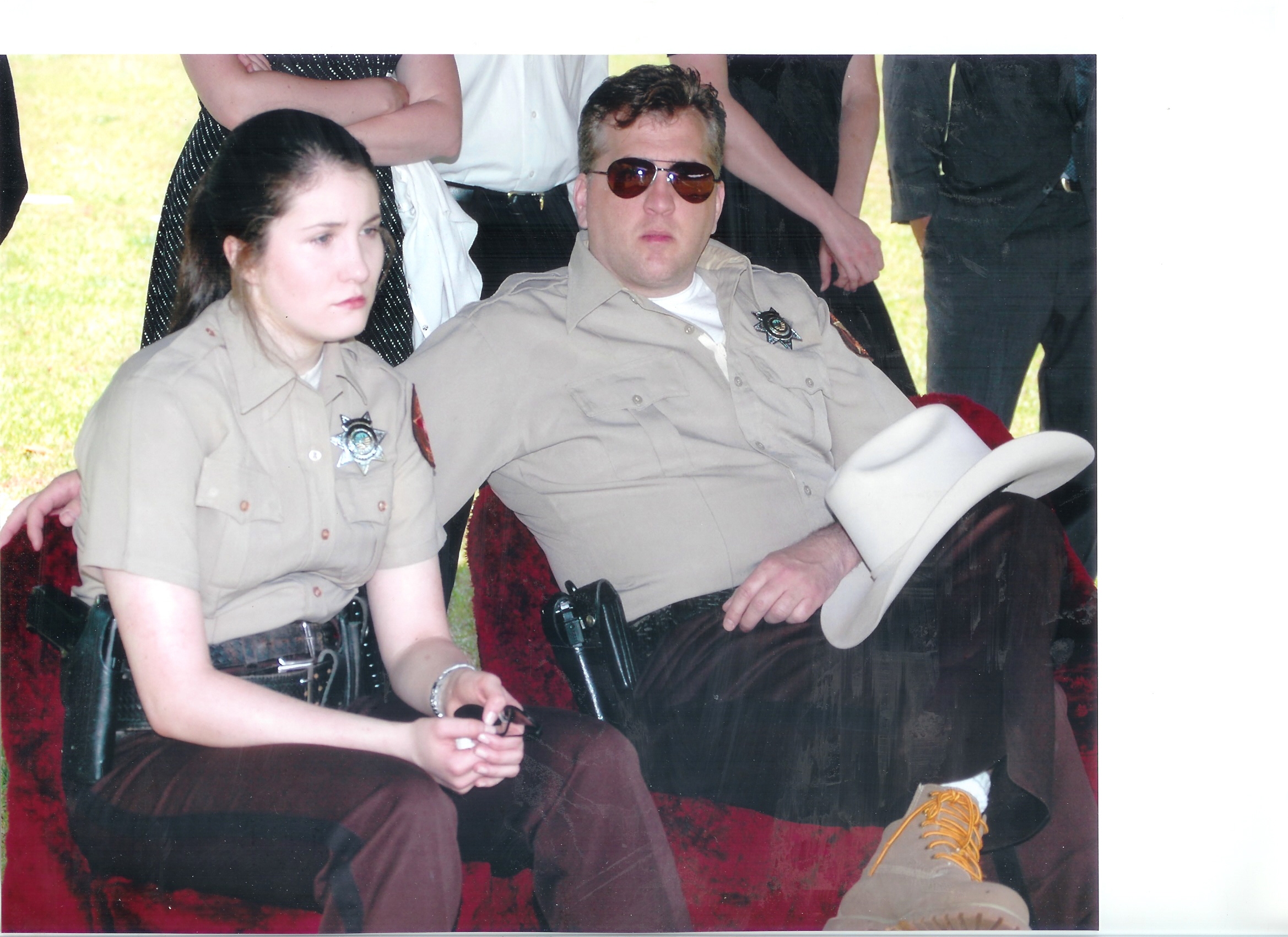 Robin Phipps and Daniel Roebuck on the set of REX