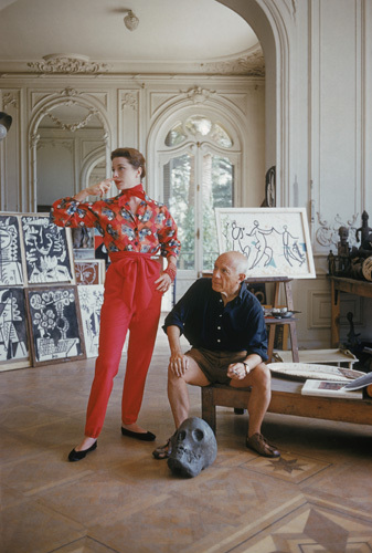 Pablo Picasso with French model Bettina Graziani in his Cannes Villa, La Californie
