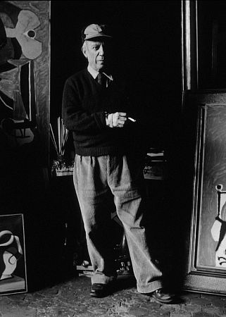 Pablo Picasso standing in his studio, circa 1950. Modern silver gelatin, 14x11. $600 © 1978 Sanford Roth / LACMA MPTV