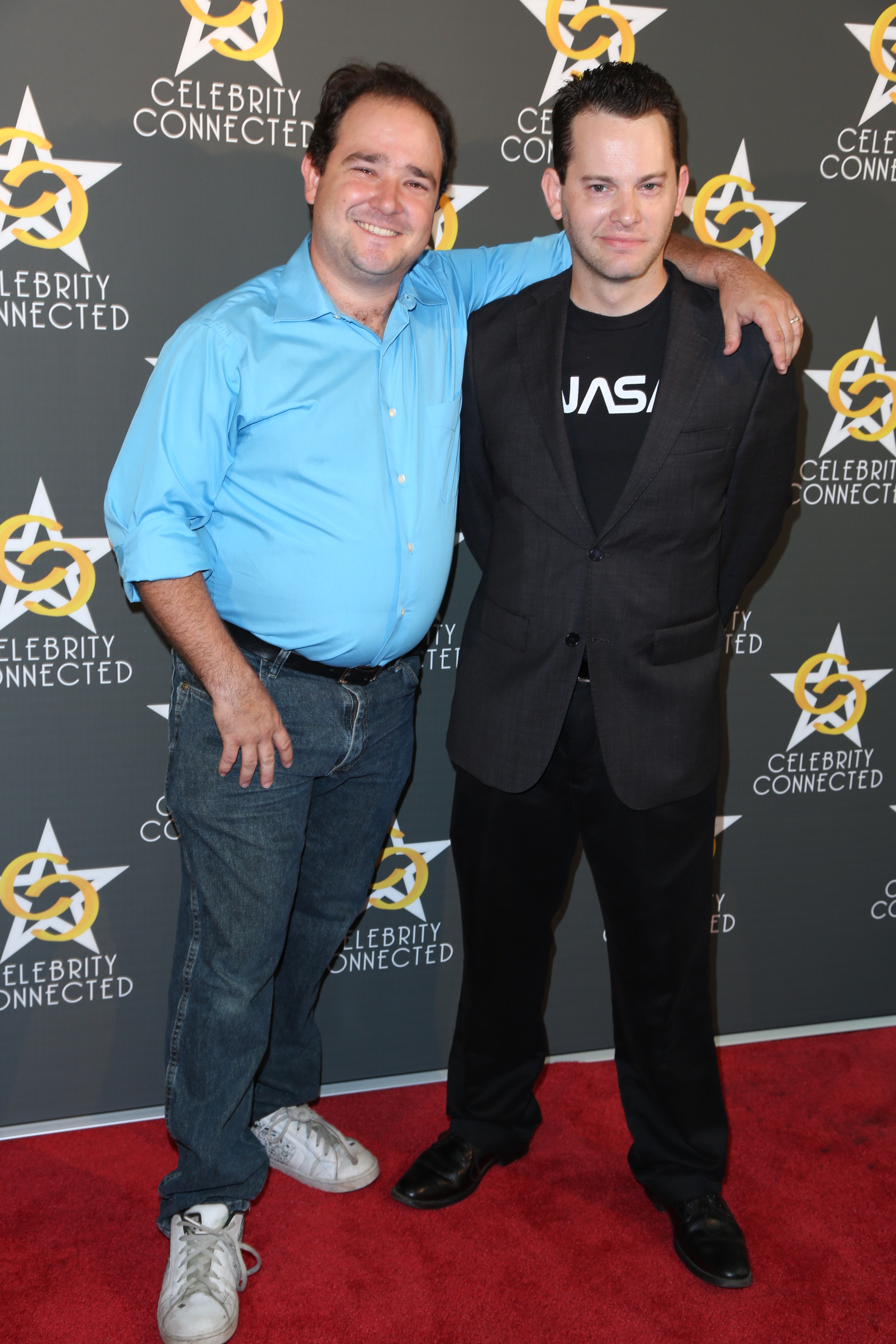 Bradley Pierce and J. Paul Zimmerman (Creators of ZFO Entertainment) walking the red carpet at a Pre-Emmy Event