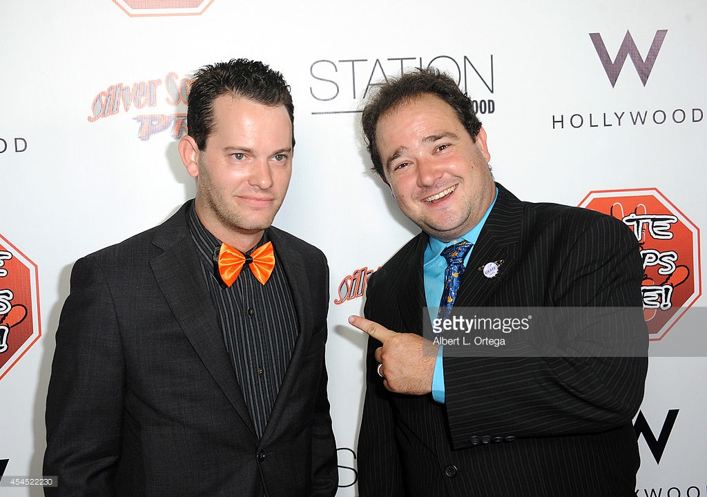 Bradley Pierce and J. Paul Zimmerman, Creators of ZFO Entertainment on the red carpet at W hotel's station Emmy party