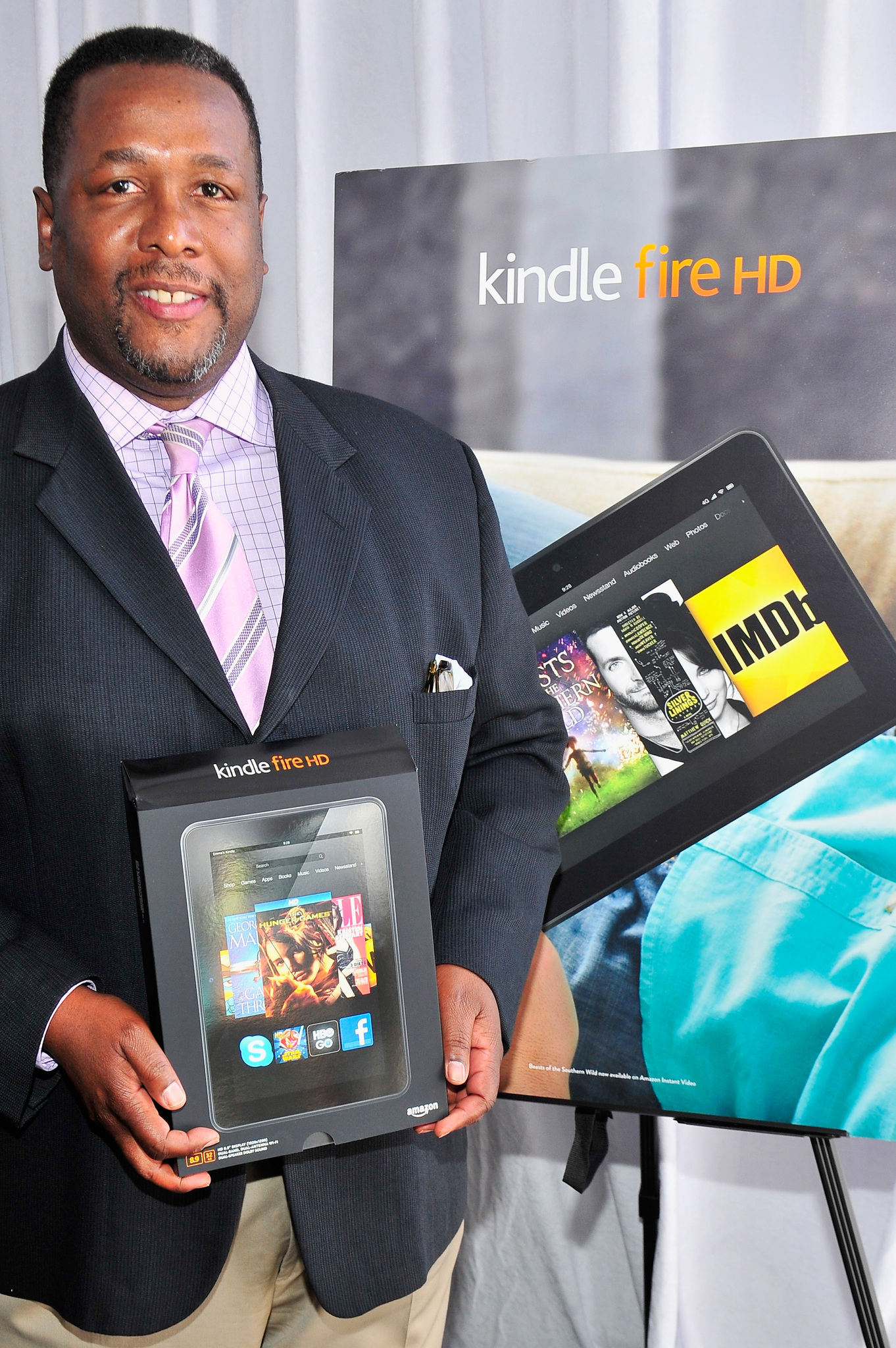Wendell Pierce poses in the Kindle Fire HD and IMDb Green Room during the 2013 Film Independent Spirit Awards at Santa Monica Beach on February 23, 2013 in Santa Monica, California.