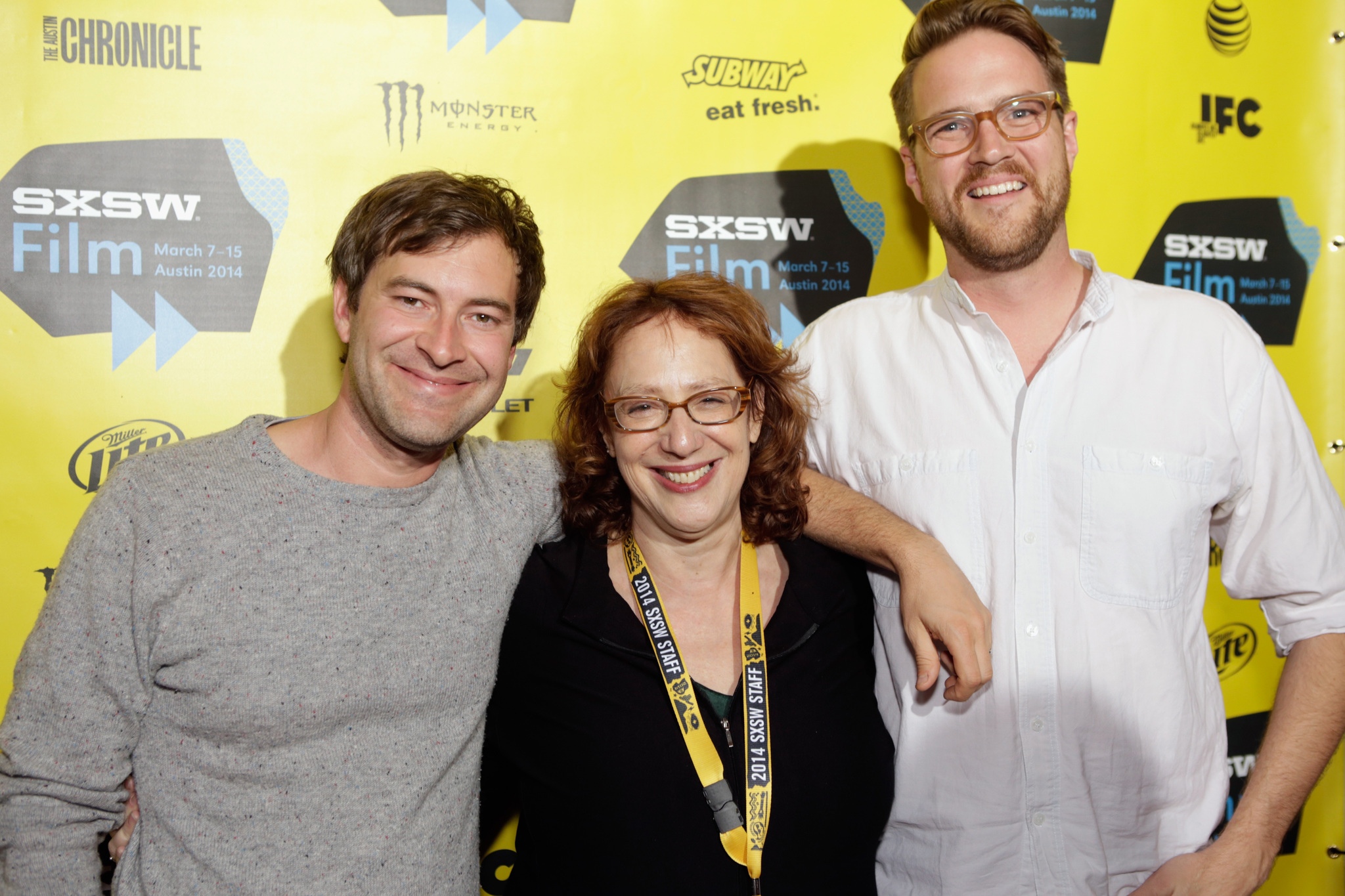 Mark Duplass, Janet Pierson and Patrick Brice at event of Creep (2014)