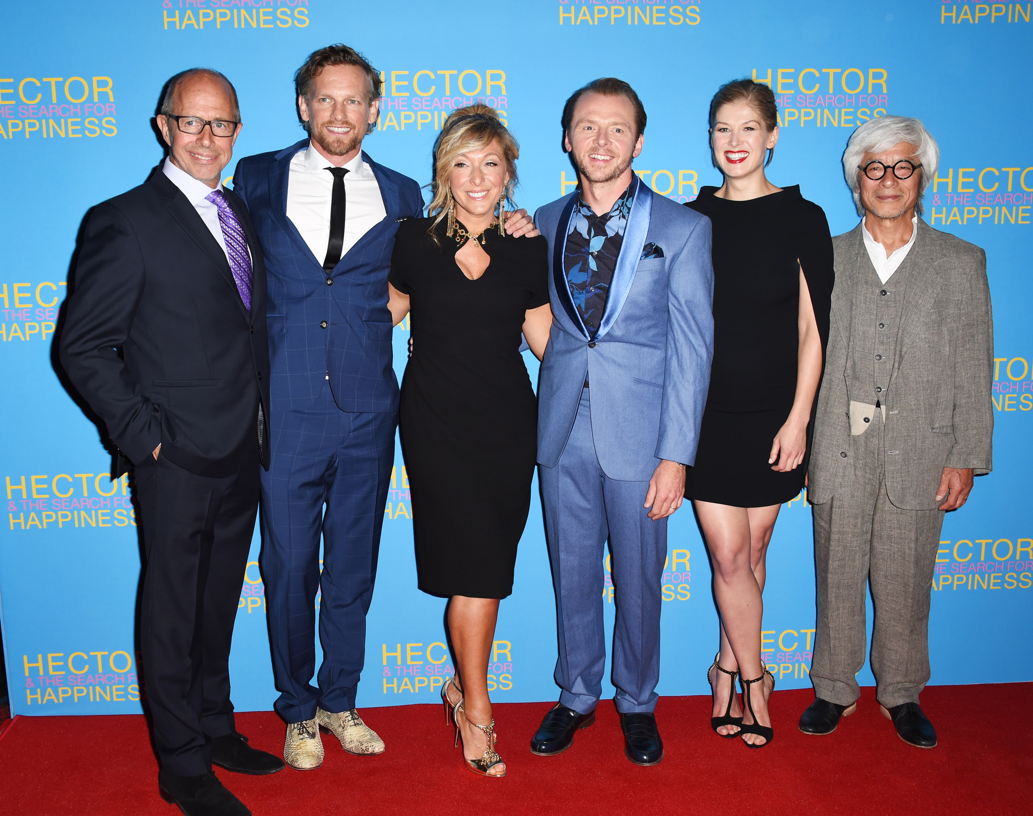 Barry Atsma, Peter Chelsom, Togo Igawa, Tracy Ann Oberman, Simon Pegg and Rosamund Pike at event of Kaip Hektoras laimes ieskojo (2014)