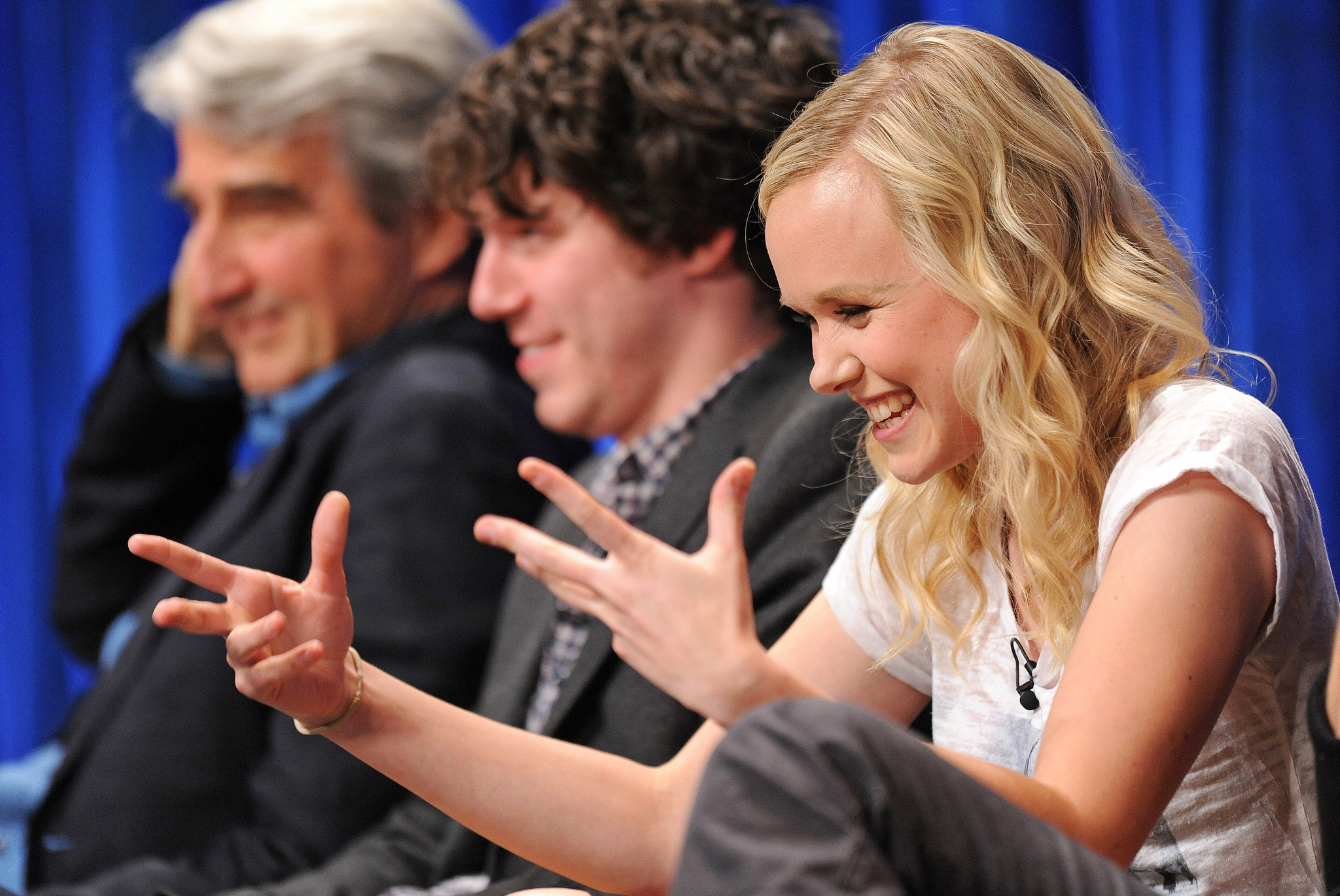 Sam Waterston, John Gallagher Jr. and Alison Pill at event of The Newsroom (2012)