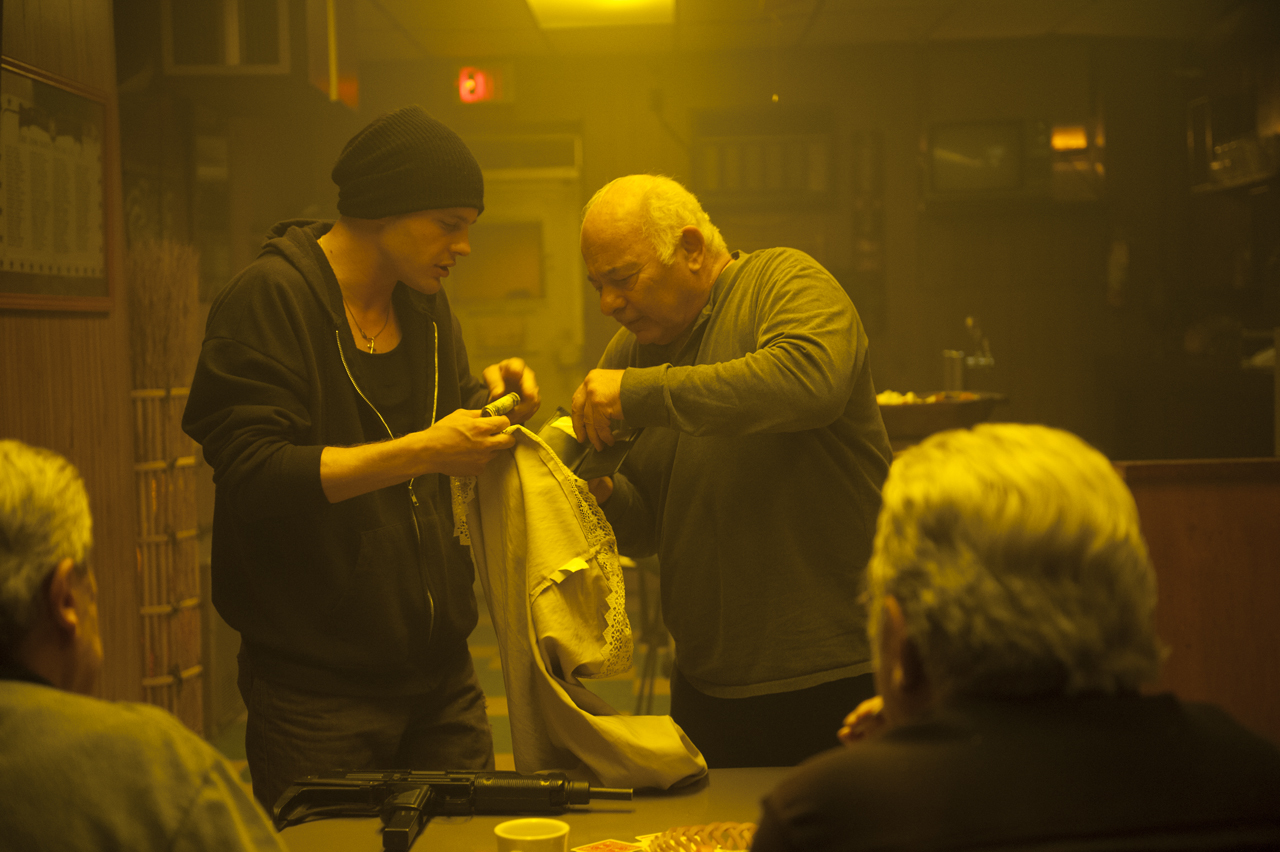 Still of Michael Pitt and Burt Young in Rob the Mob (2014)