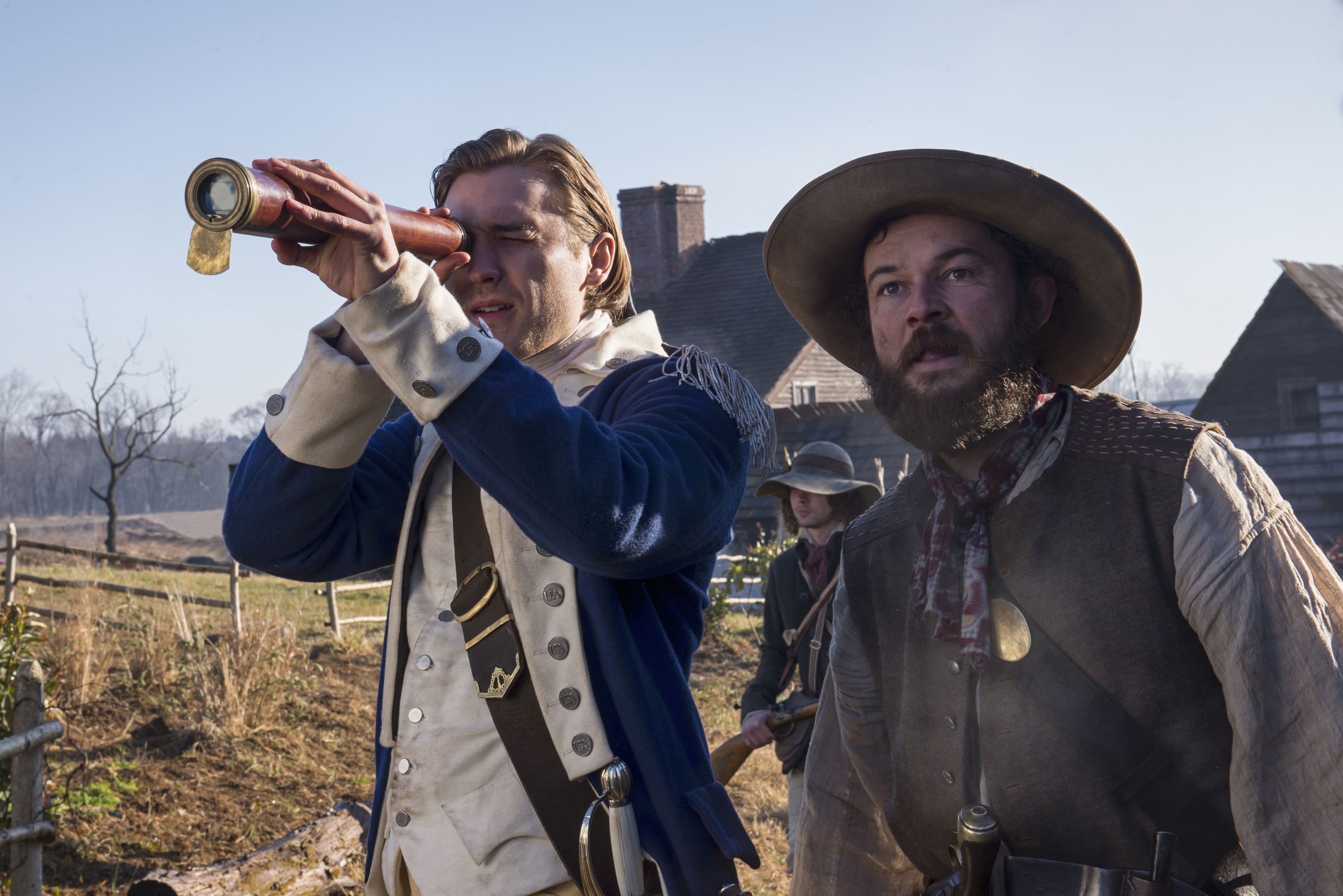 Captain Tallmadge & Caleb Brewster recon the British Garrison in Setauket. As played by Seth Numrich and Daniel Henshall on TURN