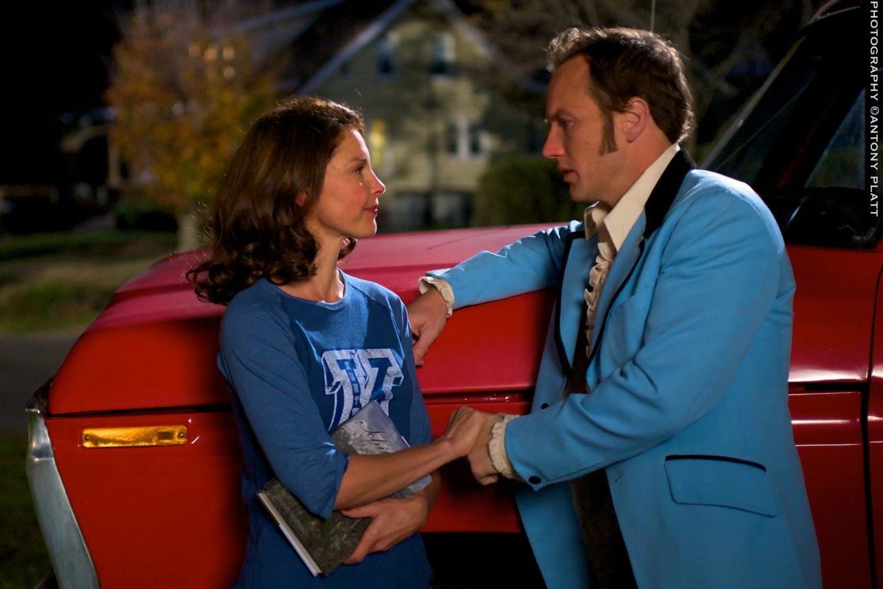 Ave Maria and Jack Mac as played by Ashley Judd and Patrick Wilson in a scene on the Set of Adriana Trigiani's Big Stone Gap.