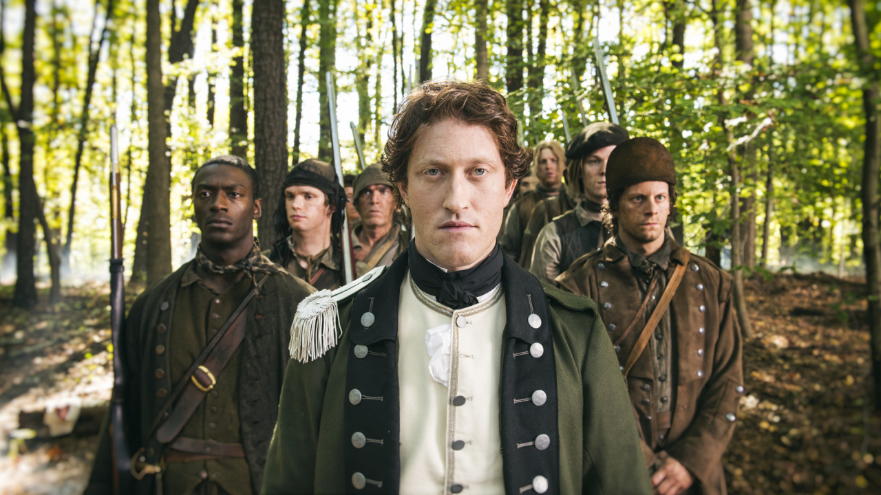 Captain Simcoe and Jordan muster his Band of Merry Men in the forest...As played by Samuel Roukin & Aldis Hodge on TURN Washington's Spies