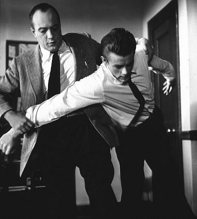 James Dean and Edward Platt in 