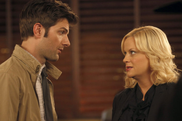 Still of Adam Scott and Amy Poehler in Parks and Recreation (2009)