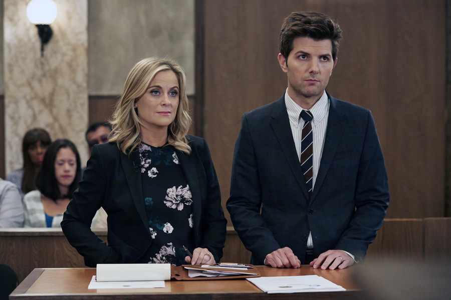 Still of Adam Scott and Amy Poehler in Parks and Recreation (2009)