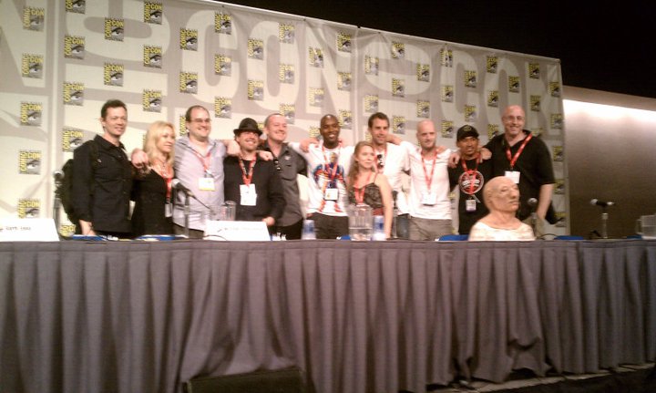 At Comic Con with Garth Ennis and some of the STITCHED Cast and Crew