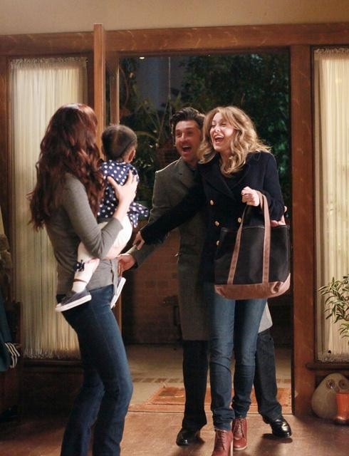 Still of Patrick Dempsey, Chyler Leigh and Ellen Pompeo in Grei anatomija (2005)