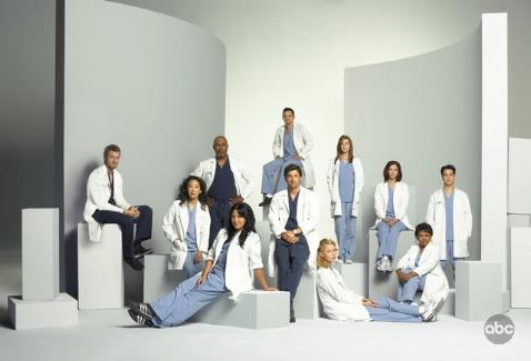 Patrick Dempsey, Katherine Heigl, Justin Chambers, Chyler Leigh, Sandra Oh, Ellen Pompeo, Sara Ramirez, Chandra Wilson and T.R. Knight in Grei anatomija (2005)