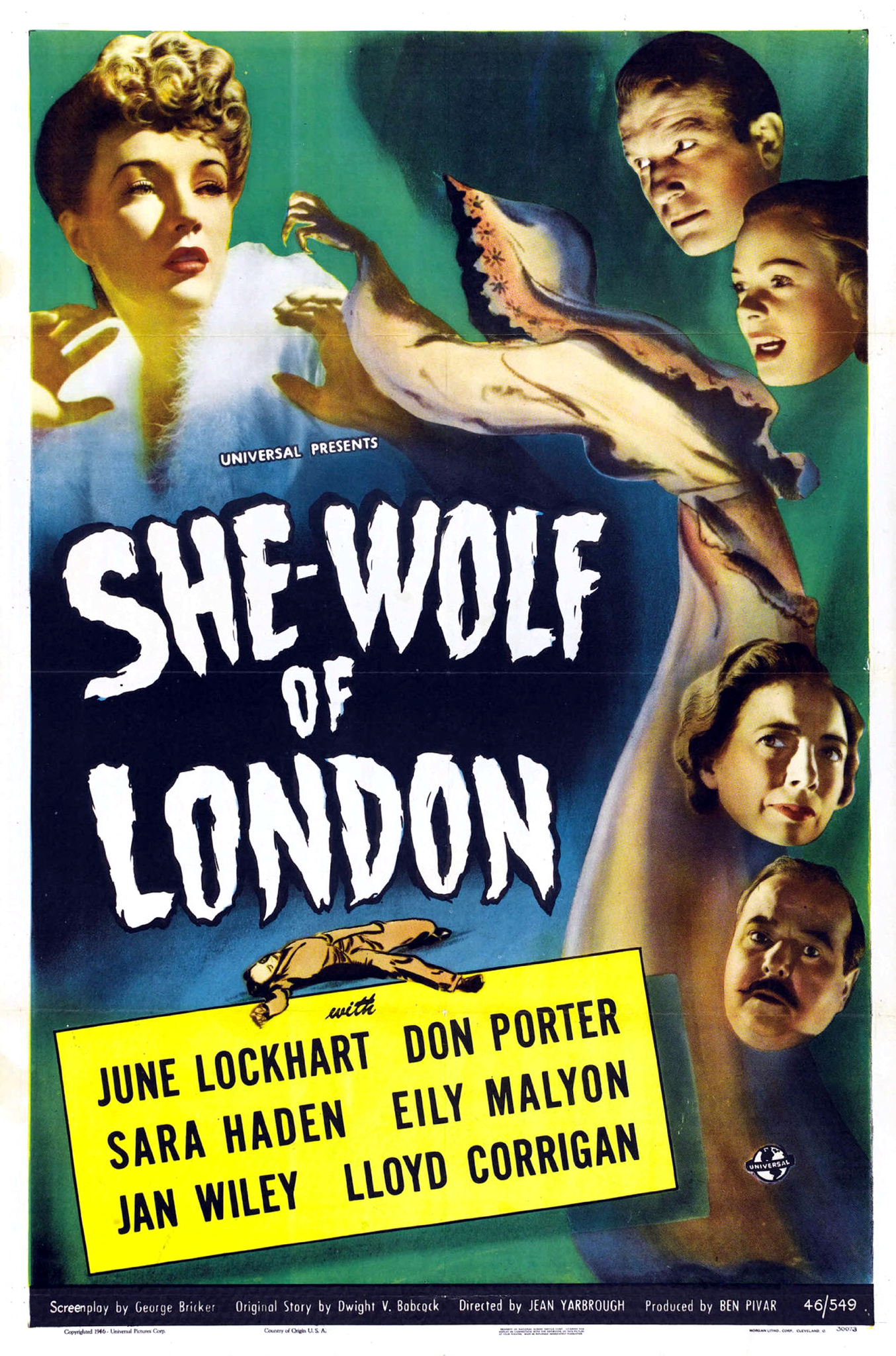 June Lockhart, Lloyd Corrigan, Sara Haden, Don Porter and Jan Wiley in She-Wolf of London (1946)