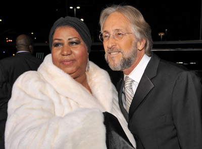 Aretha Franklin and Neil Portnow