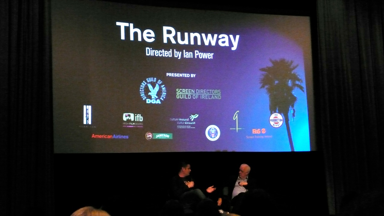 Ian Power and Jim Sheridan at a screening of 'The Runway' at the Director's Guild of America's headquarters in Los Angeles