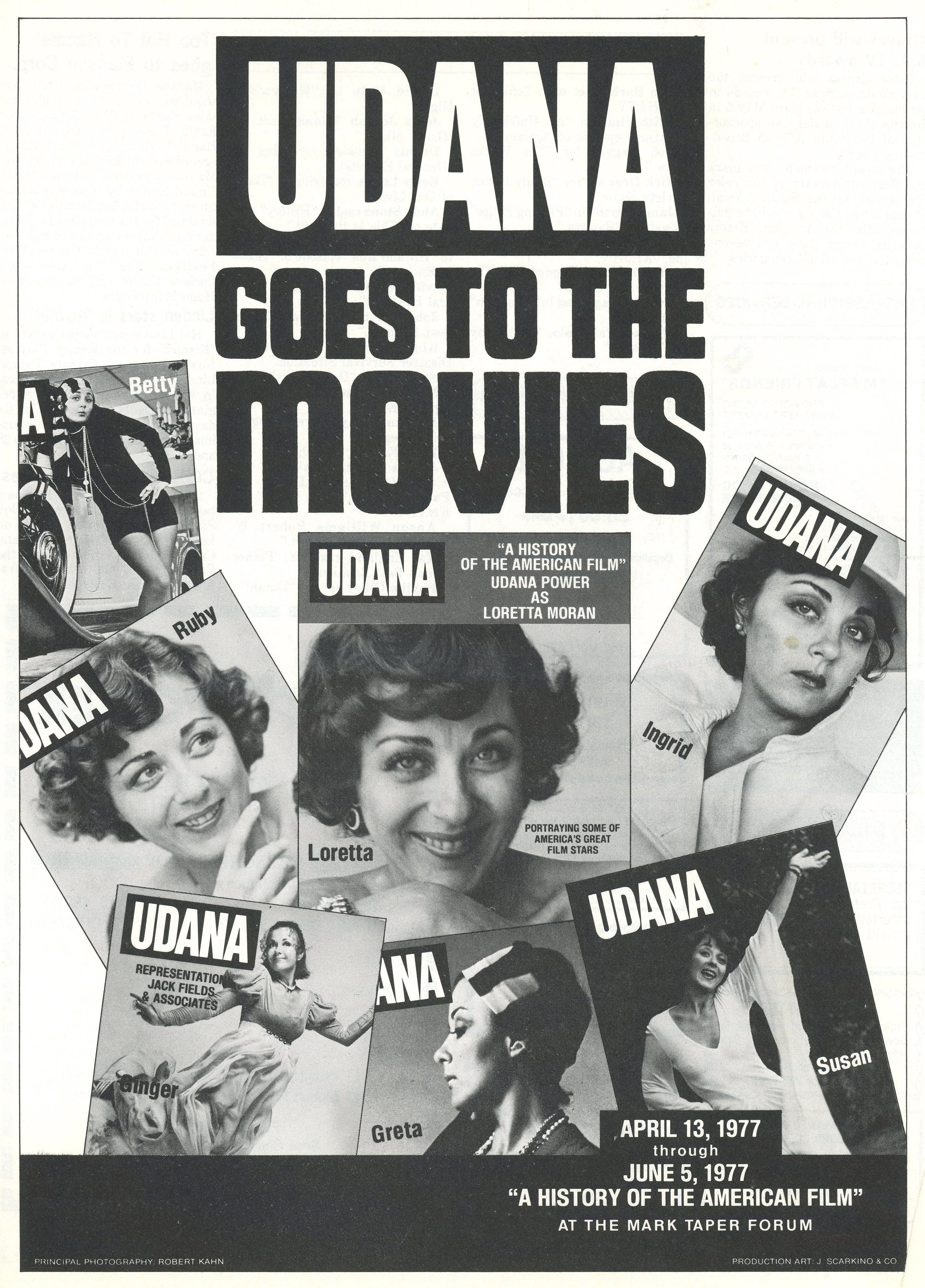 Udana co-starred in the 1977 production of A History of the American Film.