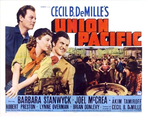 Barbara Stanwyck, Joel McCrea and Robert Preston in Union Pacific (1939)