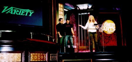 Catherine O'Hara presenting awards Best Director, Phil Price & Best Screenplay, Myles Hainsworth at the US Comedy Arts Festival 2005 in the Film Discovery Program