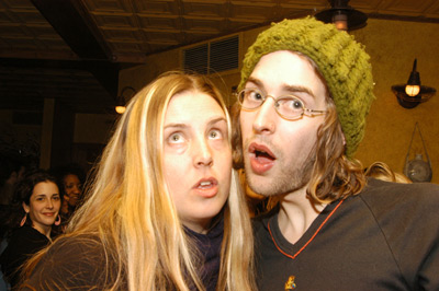 Dan Ollman and Sarah Price at event of The Yes Men (2003)