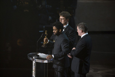 The Oscar® goes to Ian Tapp, Resul Pookutty and Richard Pryke for Achievement in Sound Mixing for 