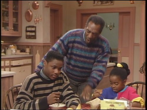 Still of Bill Cosby, Keshia Knight Pulliam and Malcolm-Jamal Warner in The Cosby Show (1984)