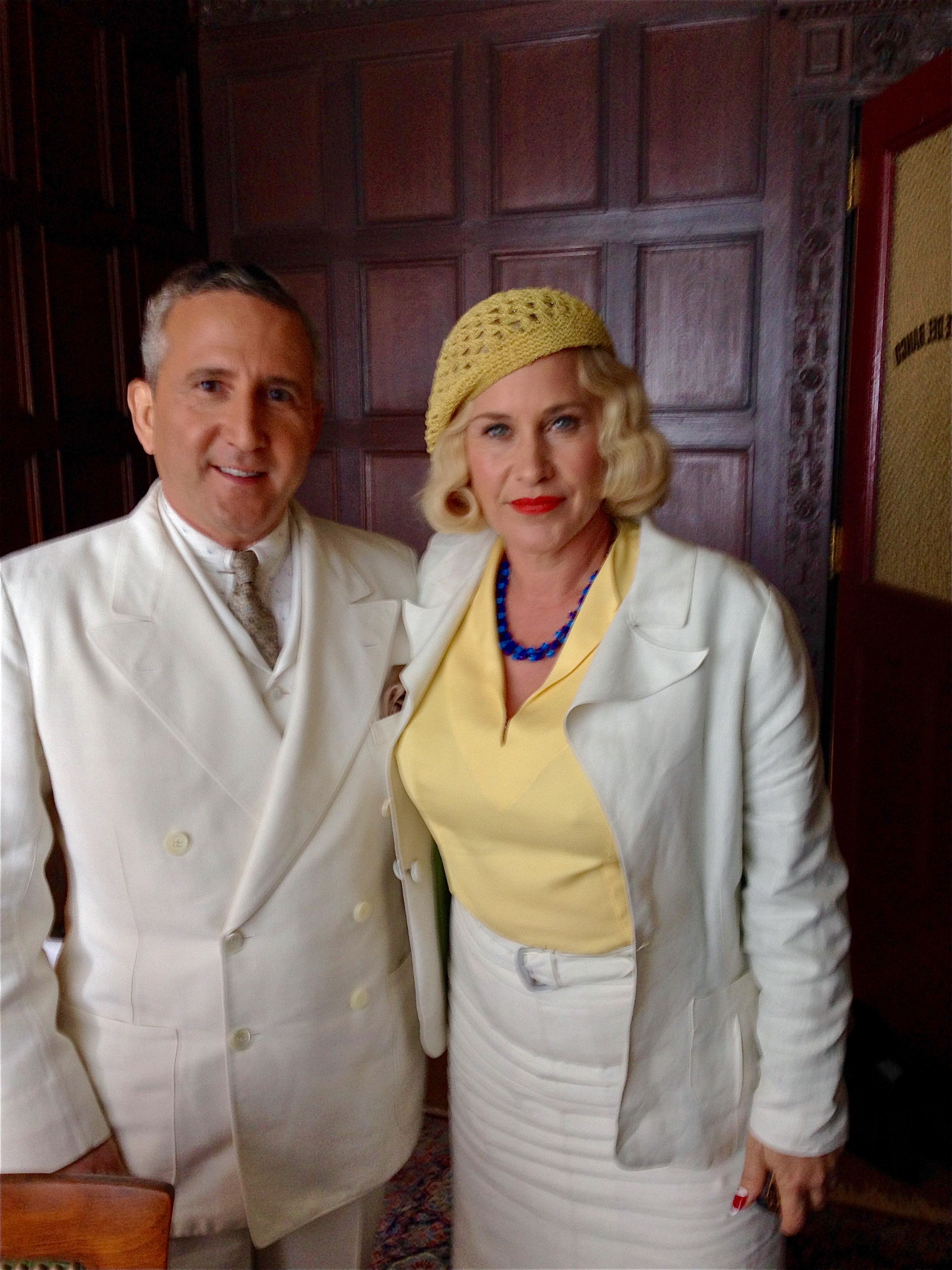 Patricia Arquette and Jorge Pupo on the set of Boardwalk Empire. Episode: Cuanto. Director: Jake Paltrow. First aired on HBO on Sept 28, 2014.