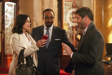 Still of Neve Campbell, Jesse L. Martin and James Purefoy in The Philanthropist (2009)