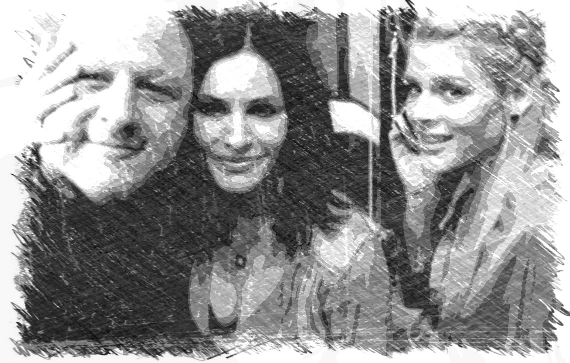 Putch, Cox & Philips on the set of Cougar Town season 6