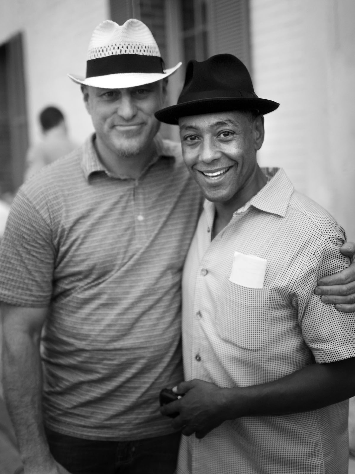 Scott Putman and Giancarlo Esposito on the set of 