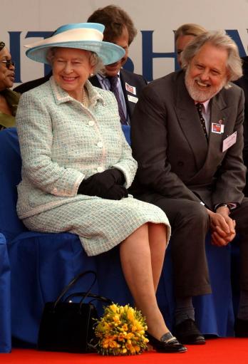 David Puttnam with Her Majesty the Queen at 'Change For Good' charity event