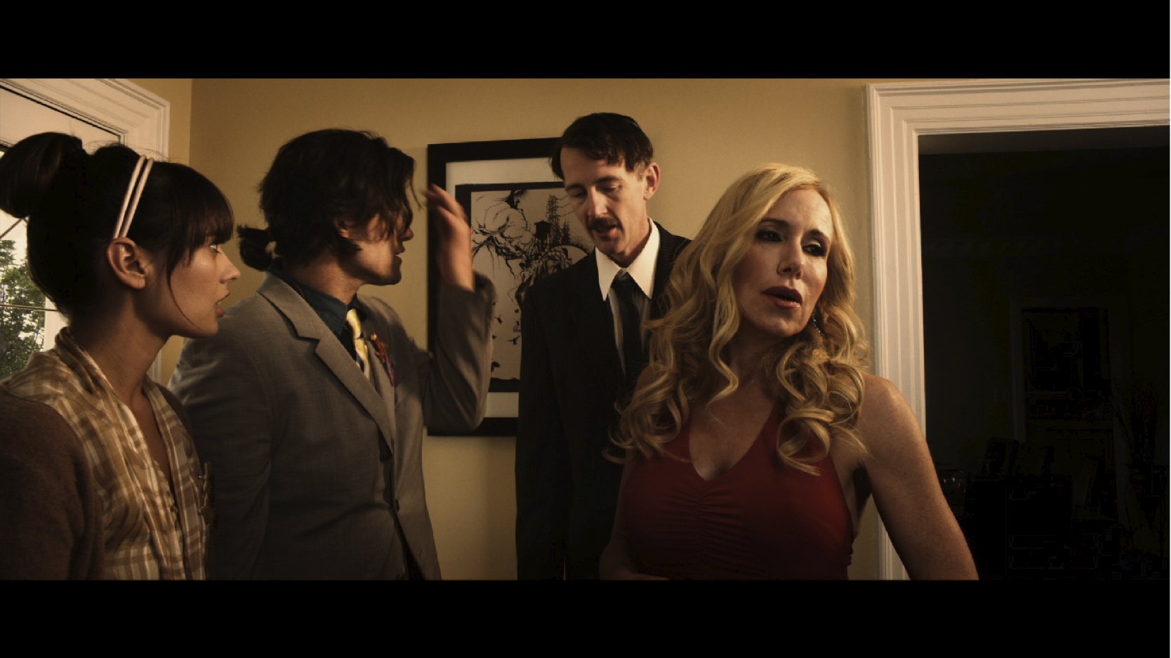 Still of Elana Krausz, C. C. Sheffield, Bret Roberts and Brian McGuire in Carlos Spills the Beans (2012)