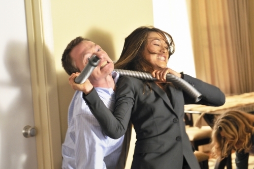 Still of Stephen Bogaert and Maggie Q in Nikita (2010)
