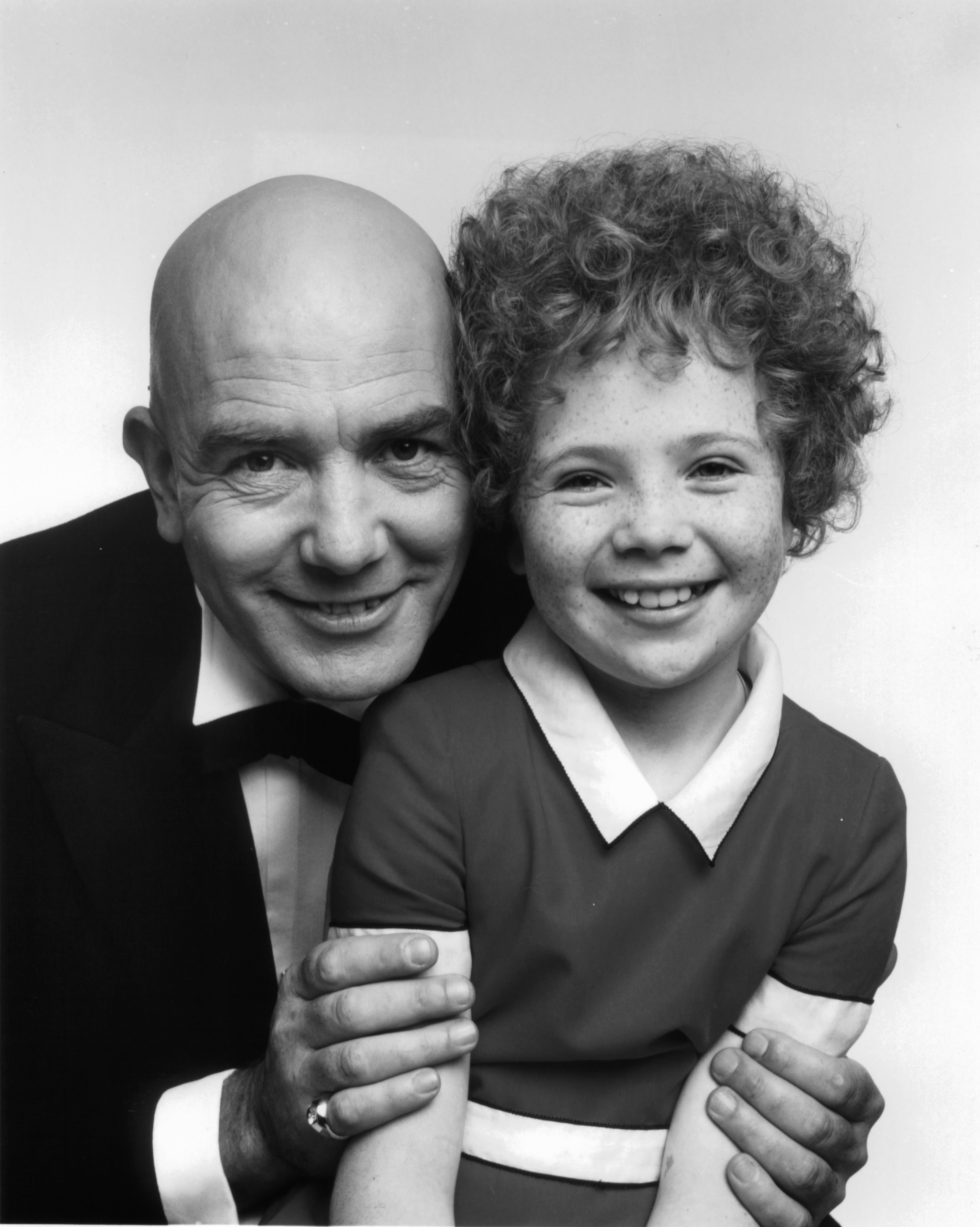 Still of Albert Finney and Aileen Quinn in Annie (1982)