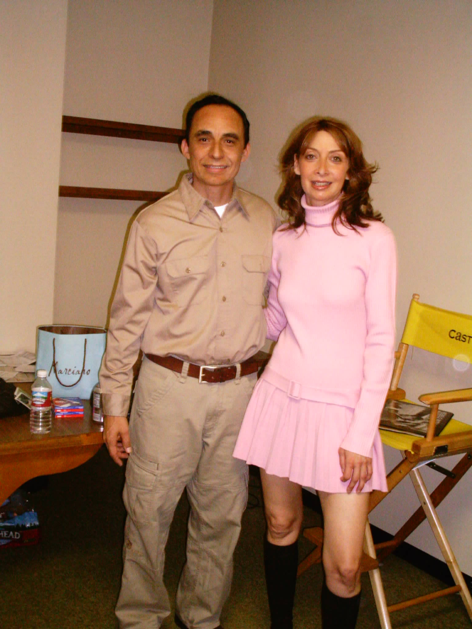 Illeana Douglas, Rudy Quintanilla On set of 