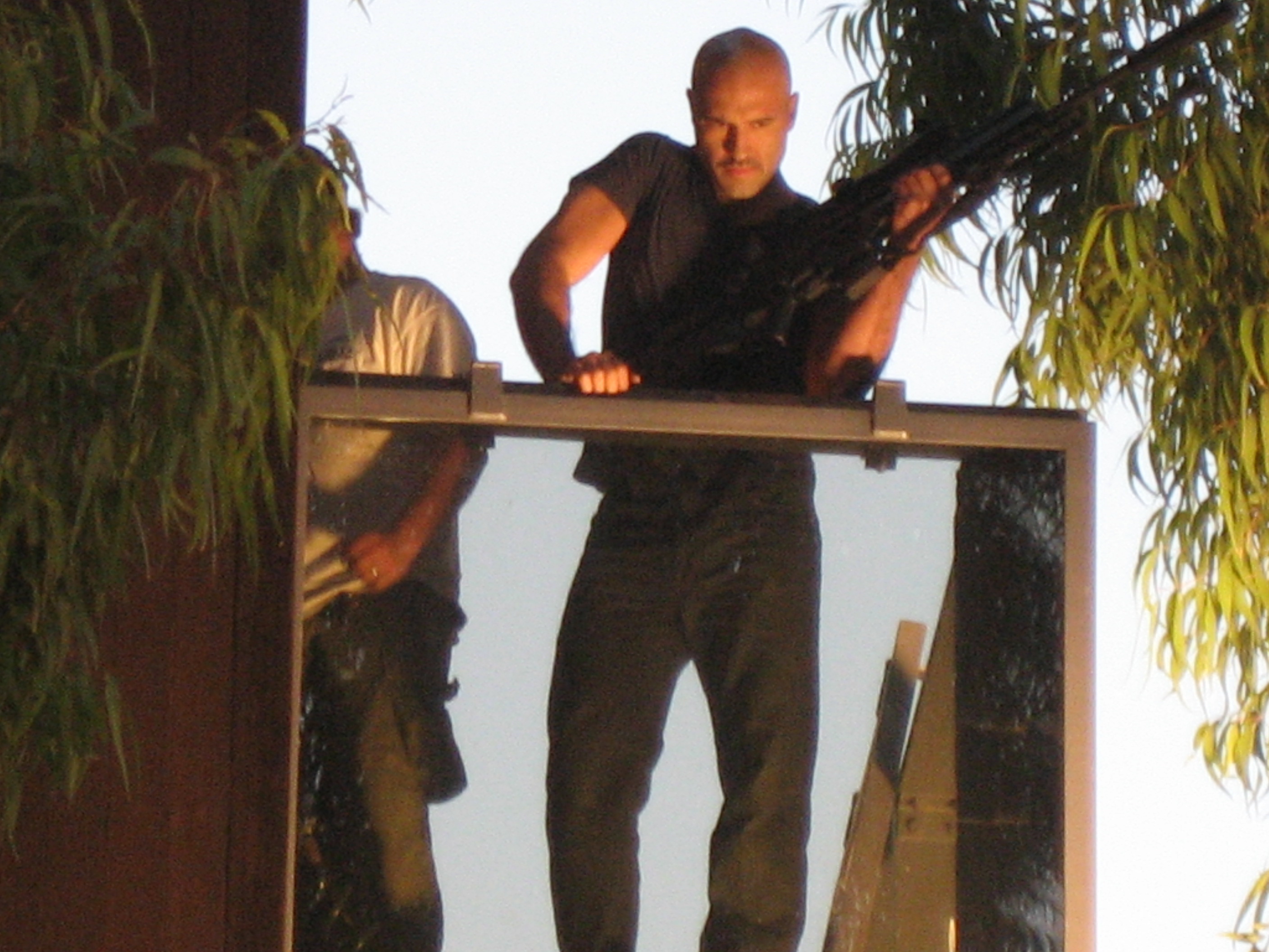Byron Quiros on set of CSI Miami