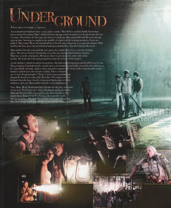 Article covering the 2011 Horror Film UNDERGROUND