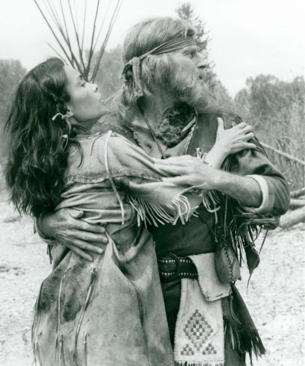 Victoria Racimo and Charlton Heston in Mountain Men.