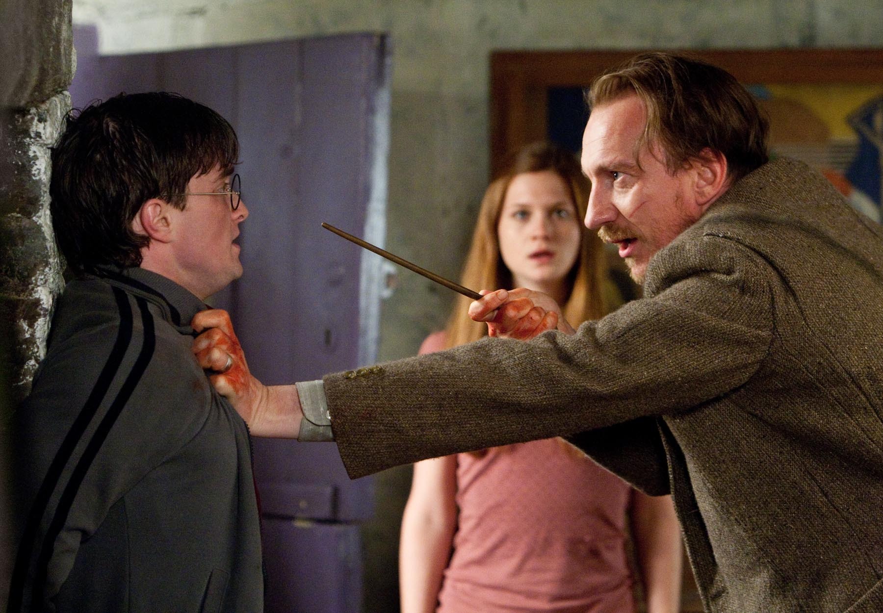 Still of David Thewlis and Daniel Radcliffe in Haris Poteris ir mirties relikvijos. 1 dalis (2010)