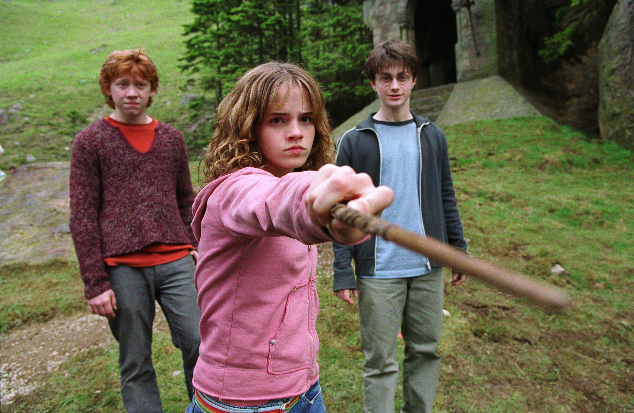 Still of Rupert Grint, Daniel Radcliffe and Emma Watson in Haris Poteris ir Azkabano kalinys (2004)