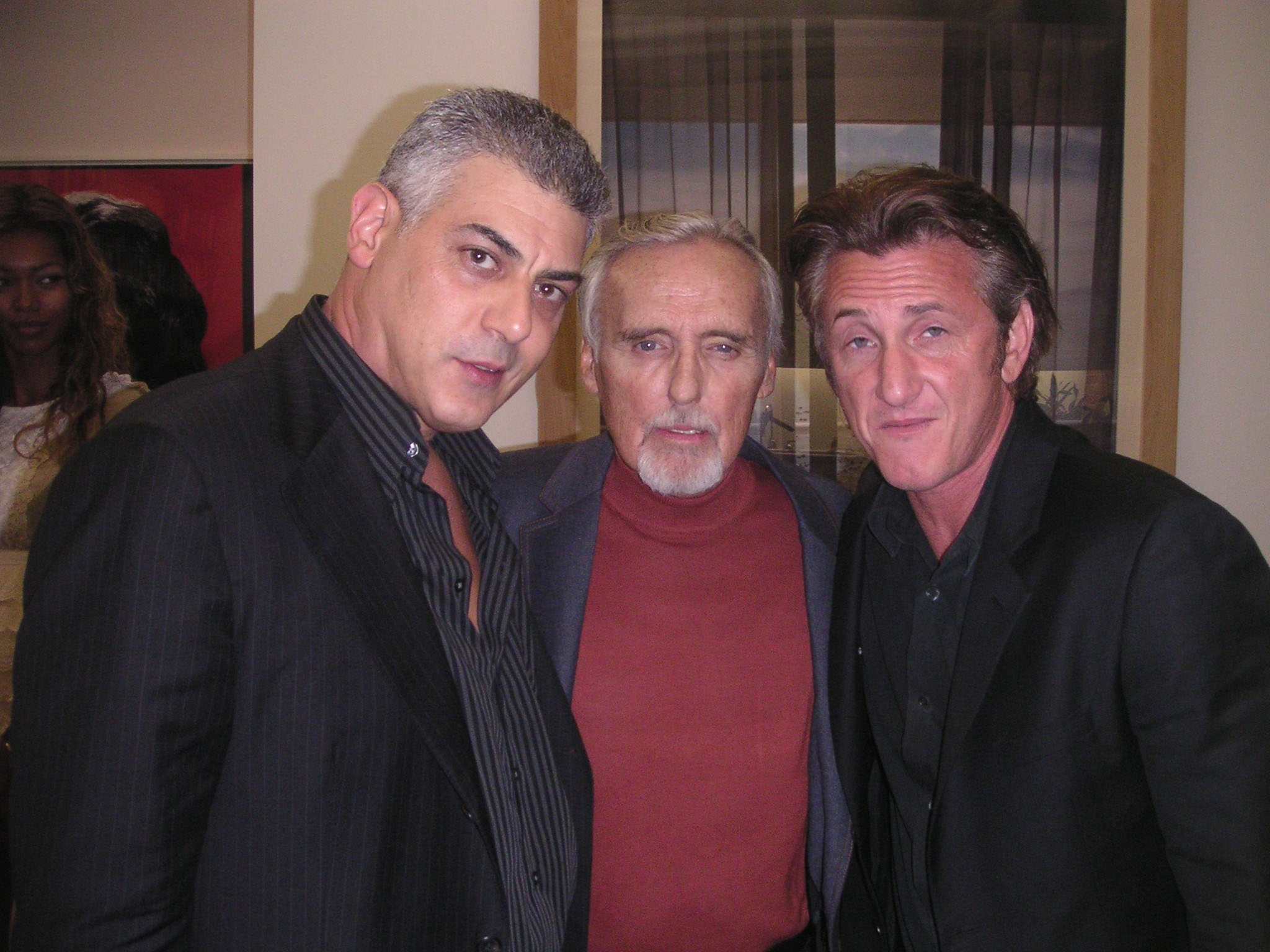 Peter Rafelson with friends, Dennis Hopper and Sean Penn
